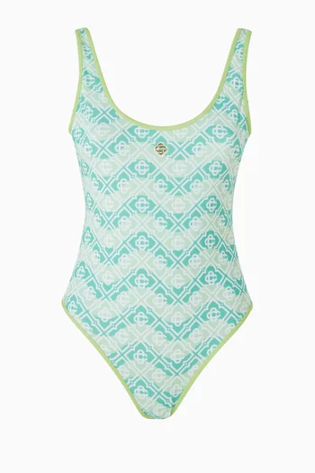 Wavy Monogram One-piece Swimsuit