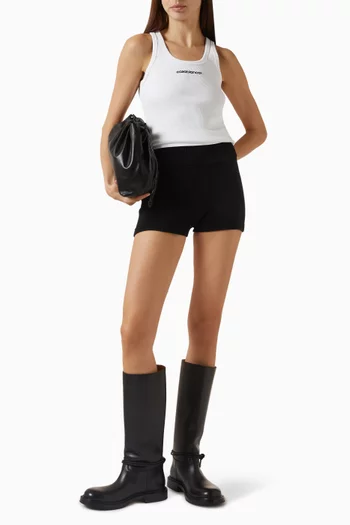 بلوزة بلا أكمام مزيج قطن مضلع