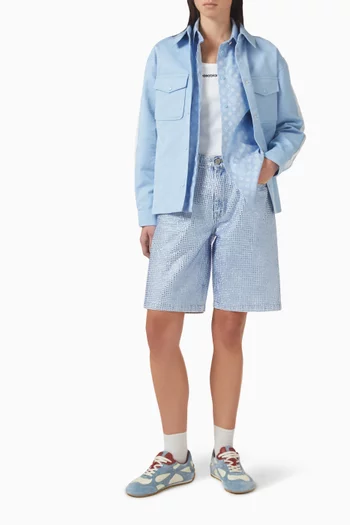 قميص بنقشة شعار الماركة قطن