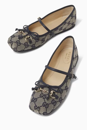 حذاء باليرينا بنقشة حرفي GG