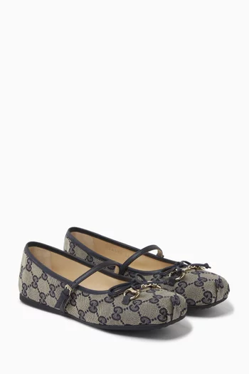 حذاء باليرينا بنقشة حرفي GG