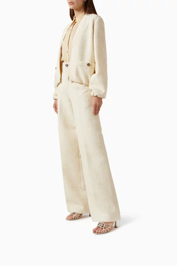 حذاء مفتوح بشعار حرفي GG مرصع بالكريستال وكعب 85 مم جلد لامع