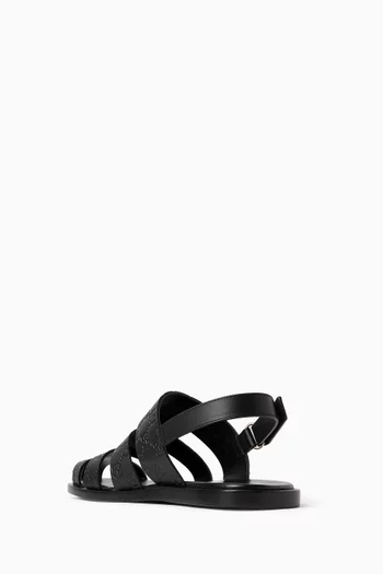 Cut-out Sandals in Leather