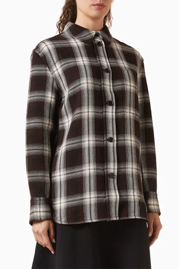 Checked Overshirt in Viscose-cotton