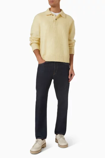 Brushed Polo Sweater in  Mohair-blend