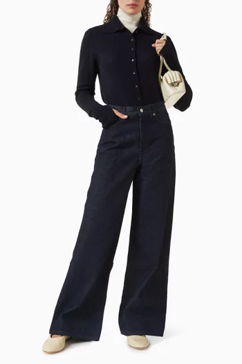 بنطال جينز دايل دينم بقصة ساق واسعة