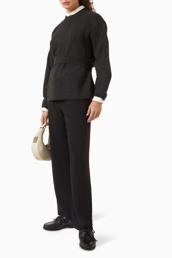 Belted Sweater in Wool