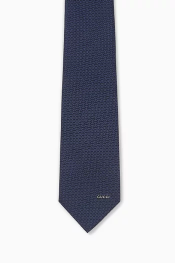 Horsebit Jacquard Tie in Silk