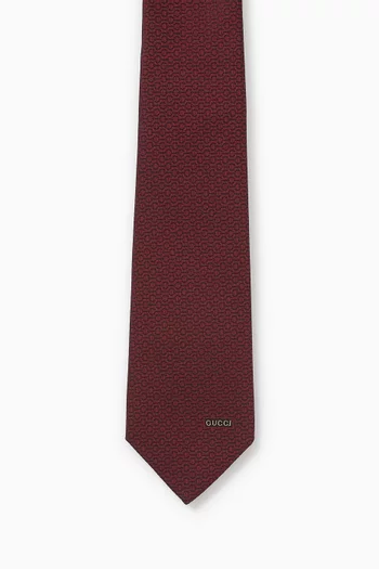 Horsebit Jacquard Tie in Silk