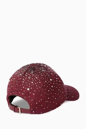 Crystal-embellished Baseball Cap in GG Canvas