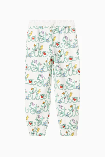 Logo Floral-print Sweatpants in Cotton