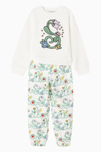 سويت شيرت قطن عضوي بنقشة زهور