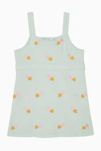 Embroidered Hearts Pinafore Dress