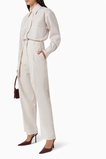 بنطال بقصة ساق واسعة