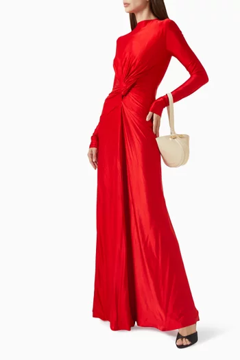 Twist-front Gown in Viscose Blend