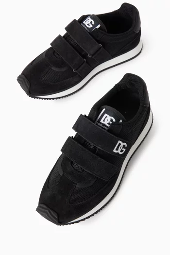 Velcro Sneakers in Suede & Mesh