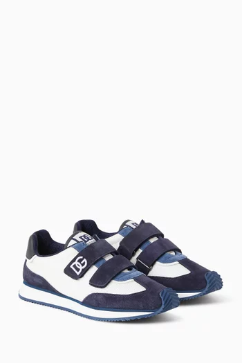 Velcro Sneakers in Suede & Mesh