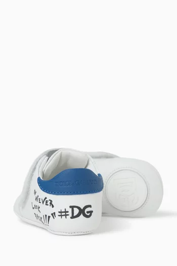 Graffiti Allover Print Sneakers in Leather