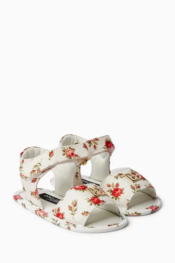 D&G Floral Sandals in Leather