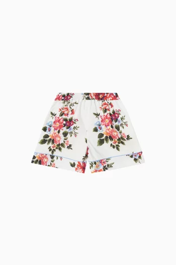 Floral-print Shorts in Cotton