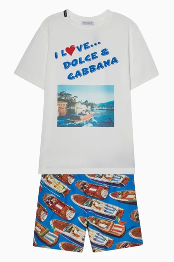 Postcard Print Jersey T-Shirt