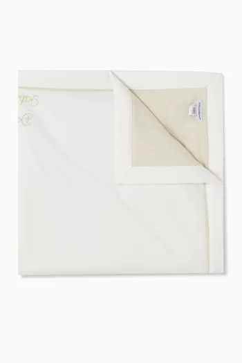 Embroidered Blanket in Cotton-linen