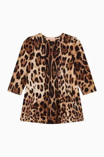 Leopard-print Dress in Wool