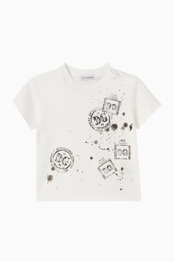 تي شيرت مزين بطبعة قطن