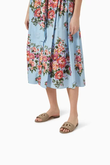 حذاء مفتوح بيانكا بشعار الماركة مرصع بالكريستال جلد