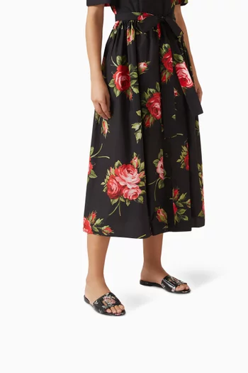 حذاء مفتوح بيانكا بنقشة زهور جلد