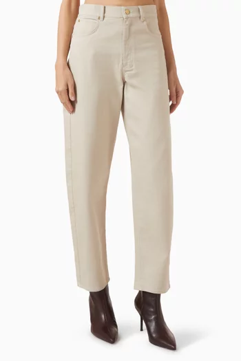 بنطال جينز دينم بقصة ساق أسطوانية