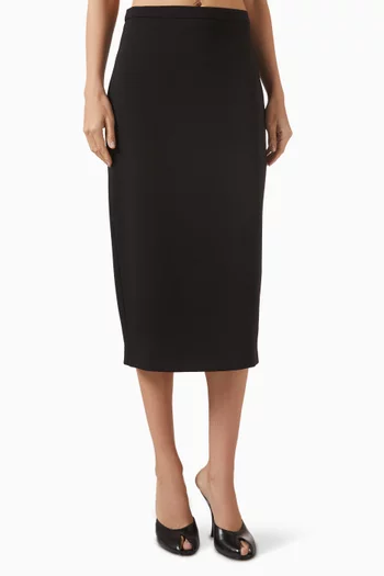 تنورة متوسطة الطول صوف مطاطي