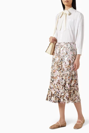 Sequin-embellished Skirt in Mesh
