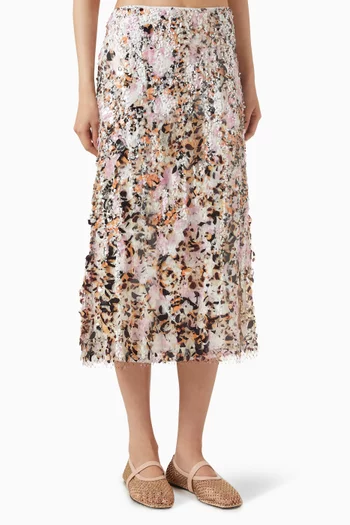 Sequin-embellished Skirt in Mesh