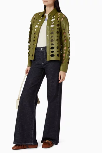 Cut-out Shirt in Nappa