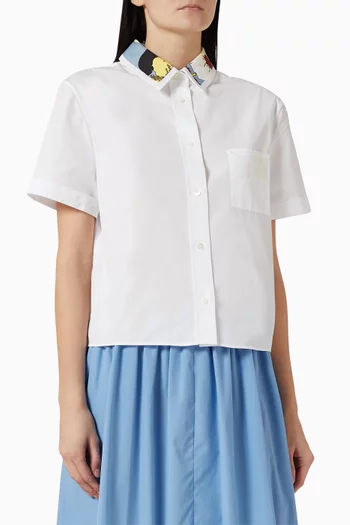 Contrast-collar Shirt in Cotton