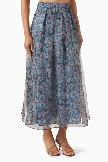 تنورة بانتون حرير وأورجانزا