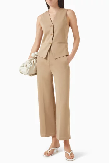 Cropped Ankle Pants in Cotton Jersey