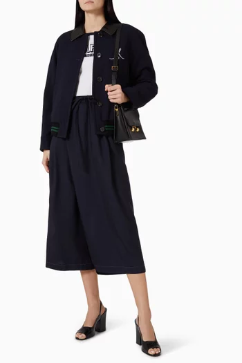 Bomber Jacket in Wool-crêpe