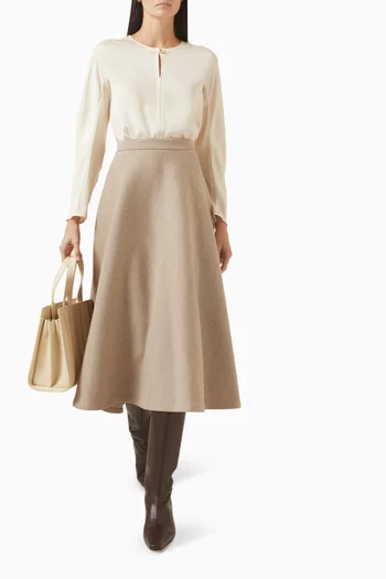A-line Skirt in Technical Wool