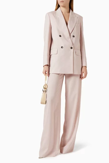 Wide-leg Pants in Silk-canvas