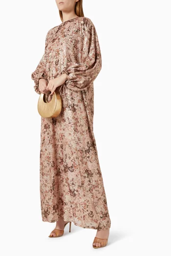 Printed Maxi Dress in Silk