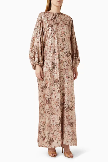 Printed Maxi Dress in Silk