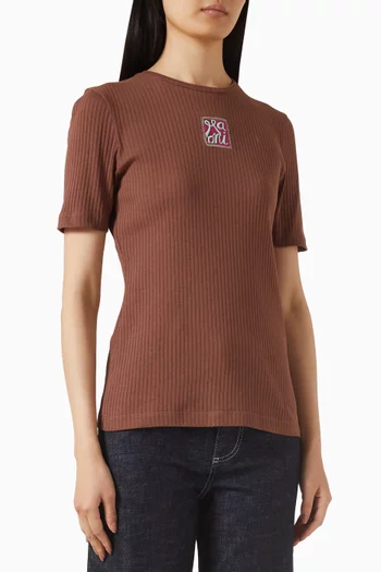 تي شيرت قطن مضلع