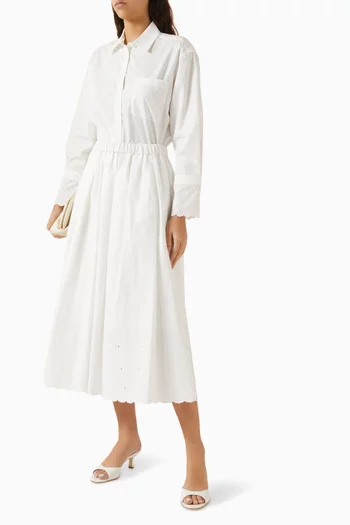 Neutro Lace Detail Shirt in Cotton Poplin