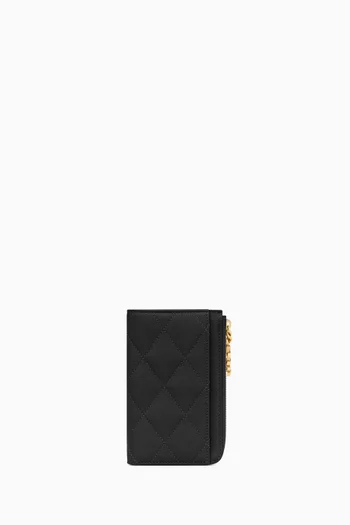 Cassandre Bijou Zip Card Case in Leather