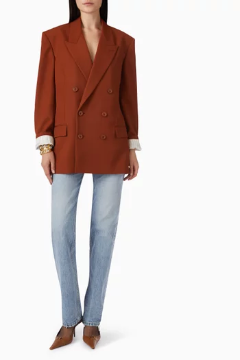 جاكيت بصفي أزرار صوف وغابردين