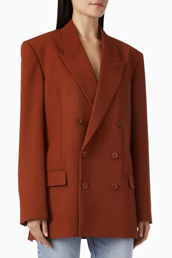 جاكيت بصفي أزرار صوف وغابردين