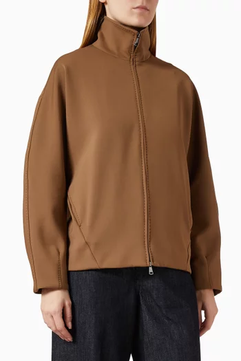 High-neck Boxy Jacket in Scuba-jersey