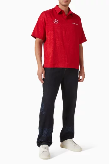 تي شيرت بولو 501 بشعار الماركة مزيج قطن